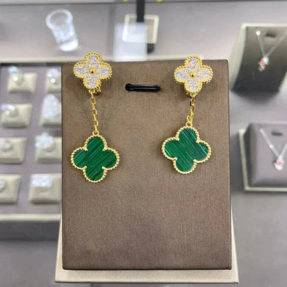 [⭐Glow]CLOVER  2 MOTIFS  DIAMOND  EARRINGS (MULTIPLE CHOICESç´