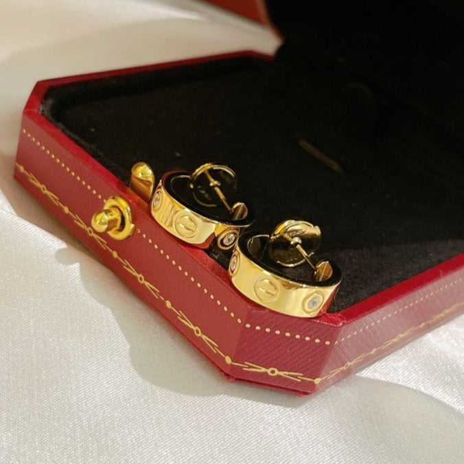 [⭐Glow]LOVE EARRINGS 5.7MM 2 DIAMONDS