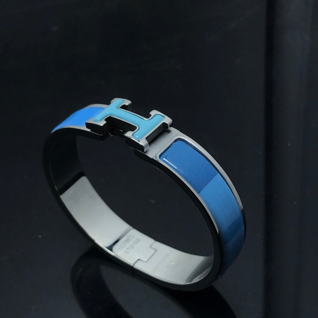 [⭐Glow]H BRACELET BLUE RAINBOW CERAMIC