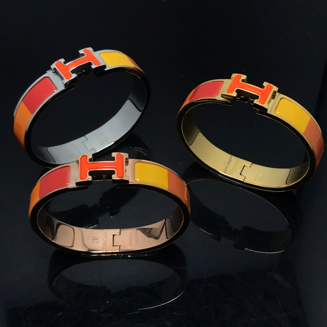 [⭐Glow]H BRACELET ORANGE RAINBOW CERAMIC