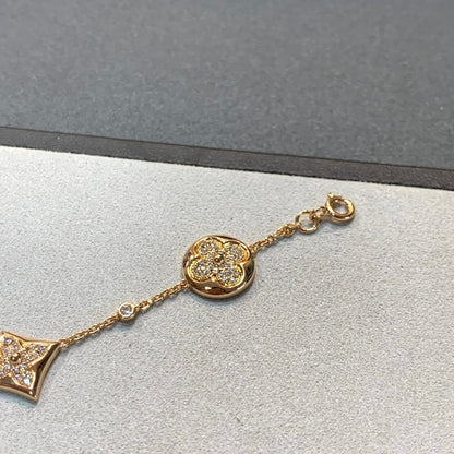 [⭐Glow]STAR AND SUN 4 MOTIFS GOLD DIAMONDS BRACELET
