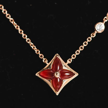 [⭐Glow]STAR NECKLACE PINK GOLD 1 DIAMOND