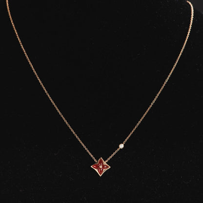 [⭐Glow]STAR NECKLACE PINK GOLD 1 DIAMOND