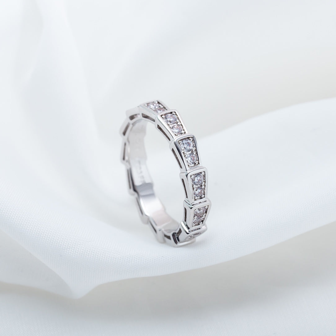 [⭐Glow]SERPENTI RING SILVER DIAMOND PAVED 3MM