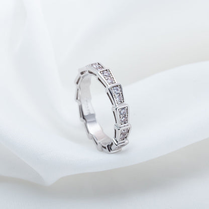 [⭐Glow]SERPENTI RING SILVER DIAMOND PAVED 3MM