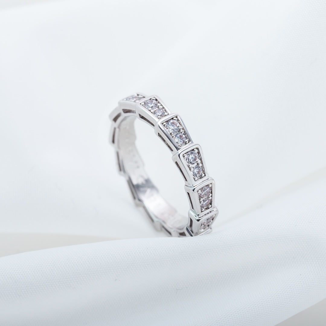 [⭐Glow]SERPENTI RING SILVER DIAMOND PAVED 3MM