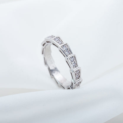 [⭐Glow]SERPENTI RING SILVER DIAMOND PAVED 3MM