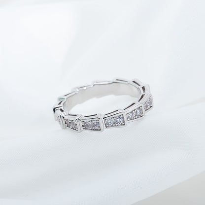 [⭐Glow]SERPENTI RING SILVER DIAMOND PAVED 3MM