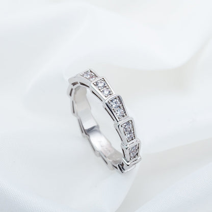 [⭐Glow]SERPENTI RING SILVER DIAMOND PAVED 3MM