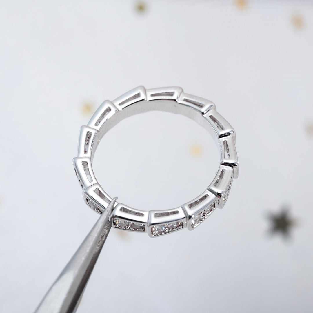 [⭐Glow]SERPENTI RING SILVER DIAMOND PAVED 3MM