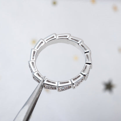 [⭐Glow]SERPENTI RING SILVER DIAMOND PAVED 3MM