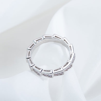 [⭐Glow]SERPENTI RING SILVER DIAMOND PAVED 3MM