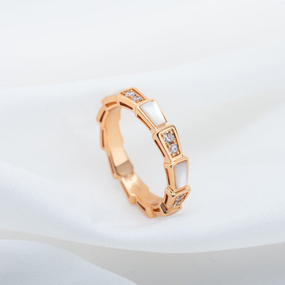 [⭐Glow]SERPENTI RING PINK GOLD DIAMOND MOP 3MM