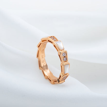 [⭐Glow]SERPENTI RING PINK GOLD DIAMOND MOP 3MM