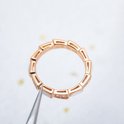 [⭐Glow]SERPENTI RING PINK GOLD DIAMOND MOP 3MM