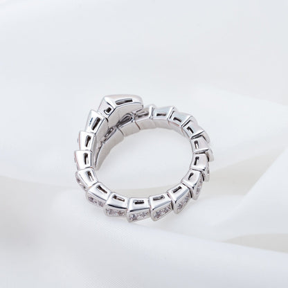 [⭐Glow]SERPENTI RING SILVER DIAMOND PAVED 4MM