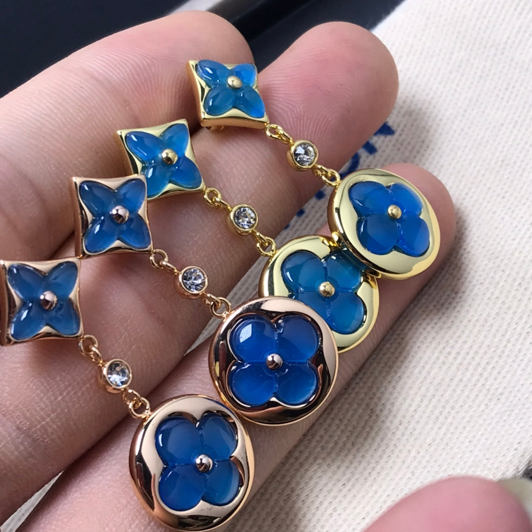 [⭐Glow]STAR AND SUN AGATE DIAMOND EARRINGS