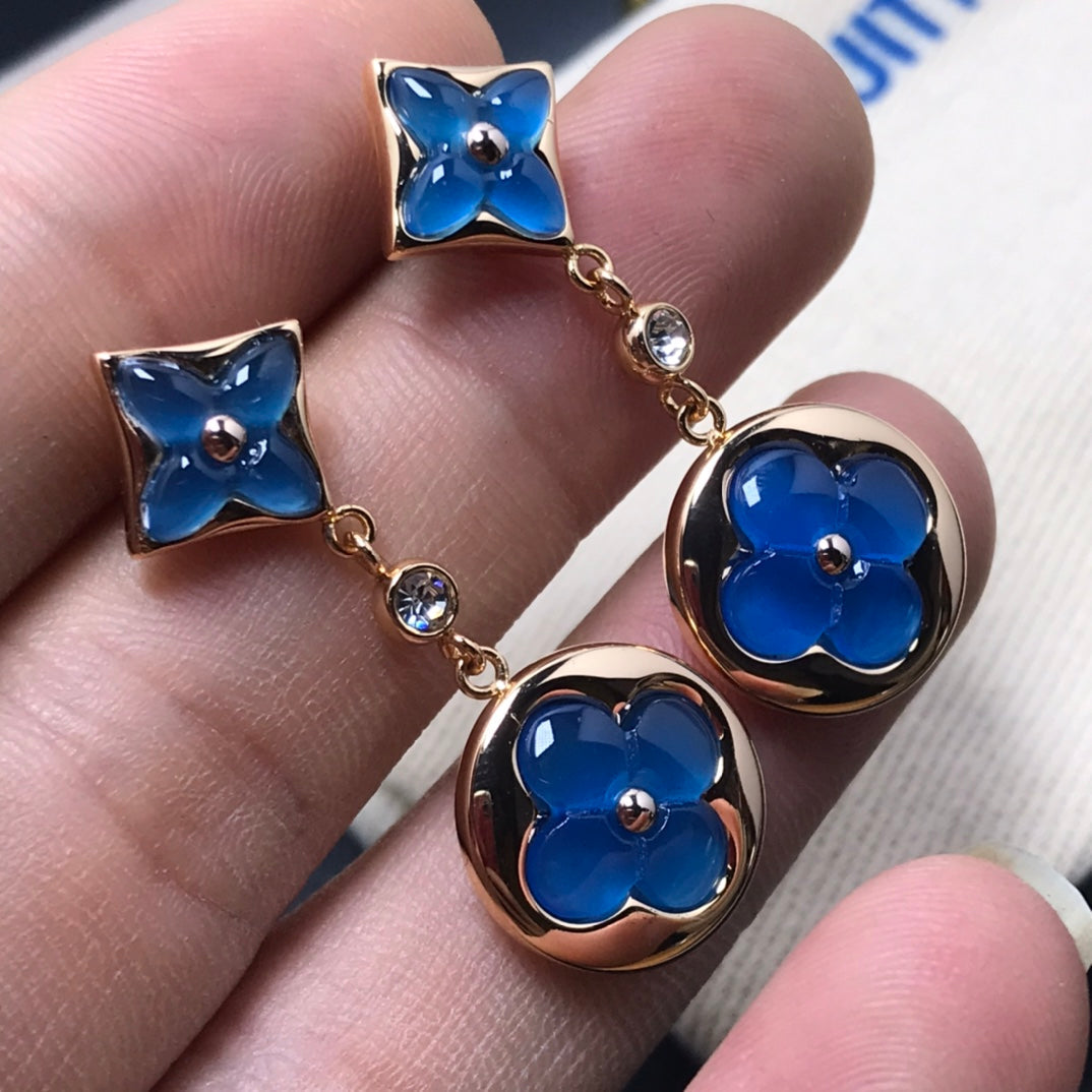 [⭐Glow]STAR AND SUN AGATE DIAMOND EARRINGS