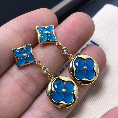 [⭐Glow]STAR AND SUN AGATE DIAMOND EARRINGS