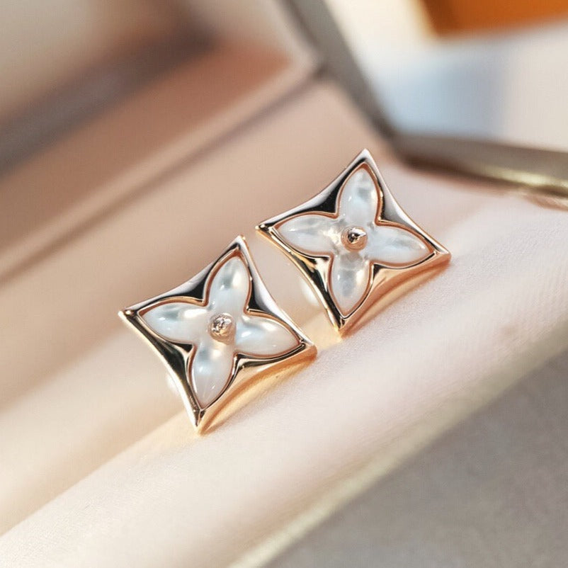 [⭐Glow]STAR MOP PINK GOLD EARRINGS