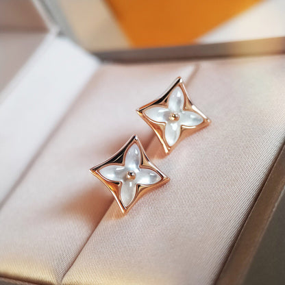[⭐Glow]STAR MOP PINK GOLD EARRINGS