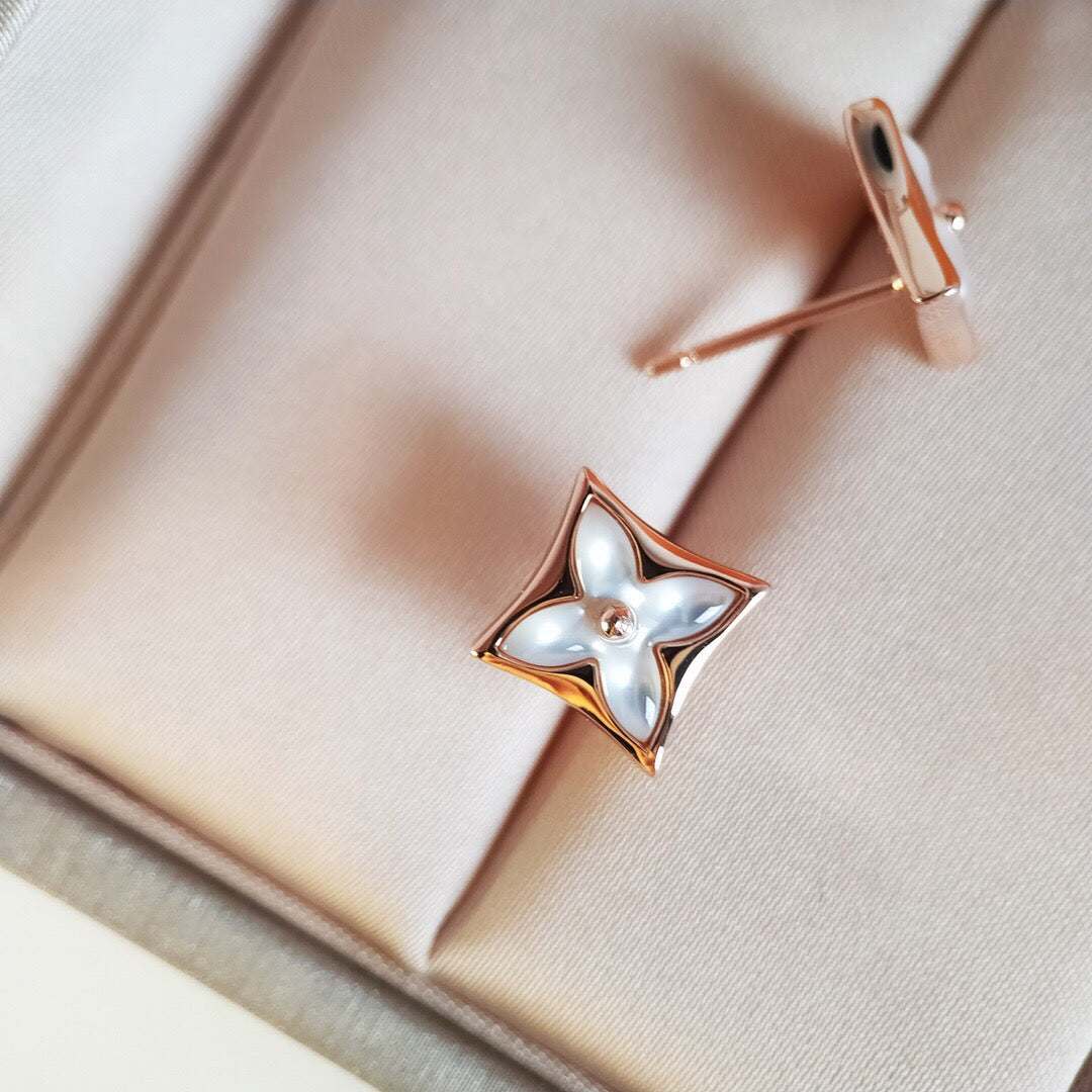 [⭐Glow]STAR MOP PINK GOLD EARRINGS