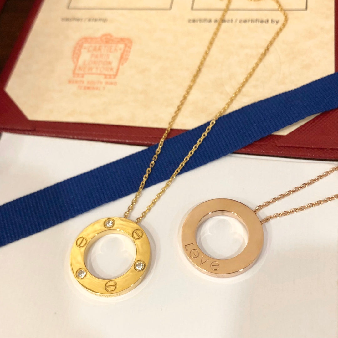 [⭐Glow]LOVE NECKLACE 16MM 3 DIAMONDS