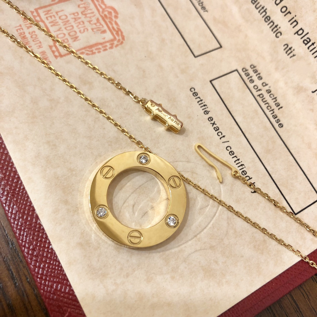 [⭐Glow]LOVE NECKLACE 16MM 3 DIAMONDS