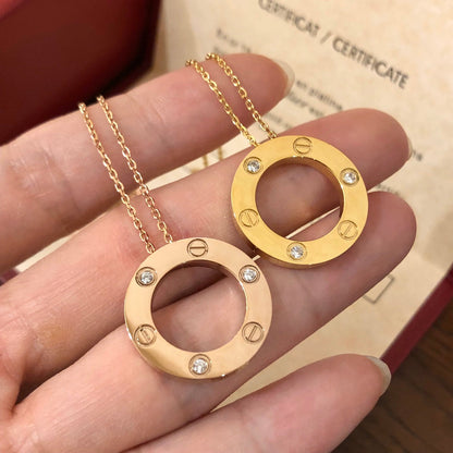 [⭐Glow]LOVE NECKLACE 16MM 3 DIAMONDS