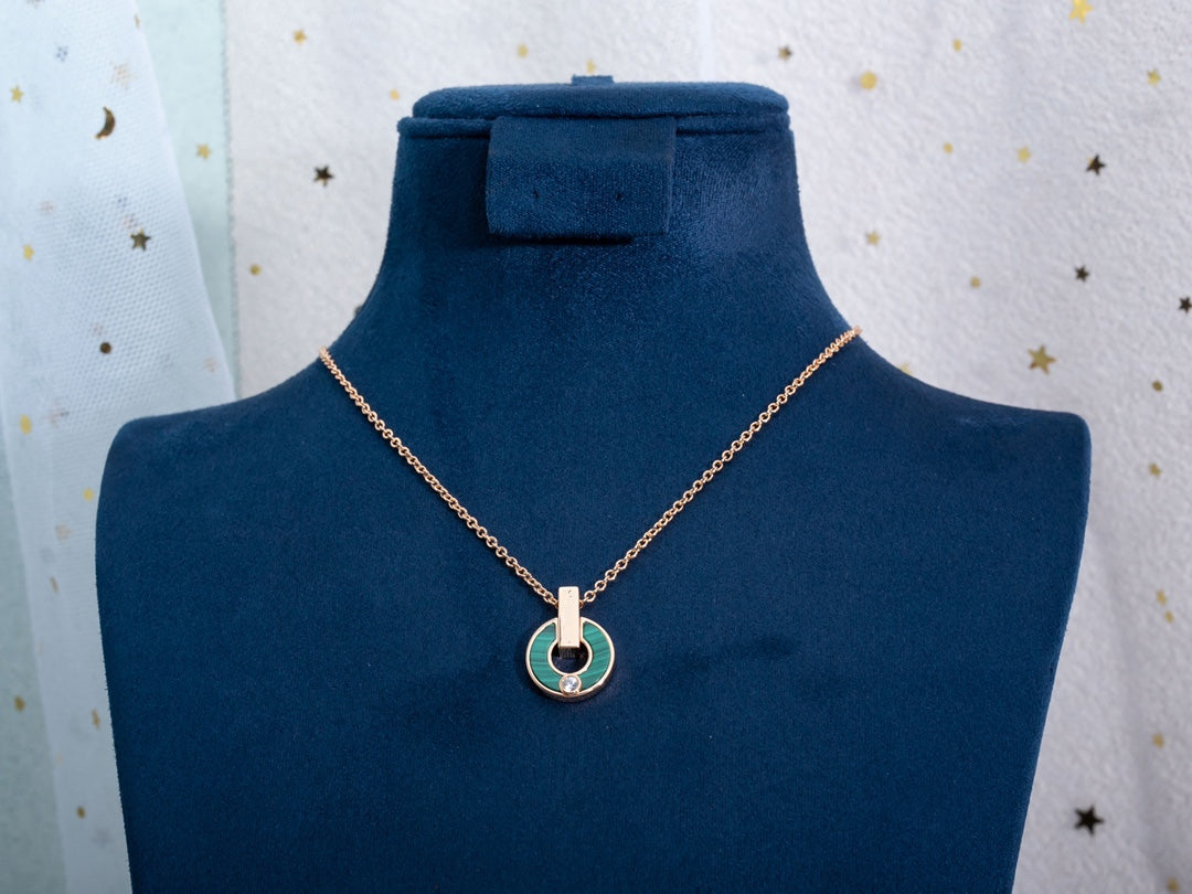 [⭐Glow]GARI NECKLACE PINK GOLD MALACHITE