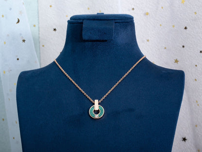 [⭐Glow]GARI NECKLACE PINK GOLD MALACHITE