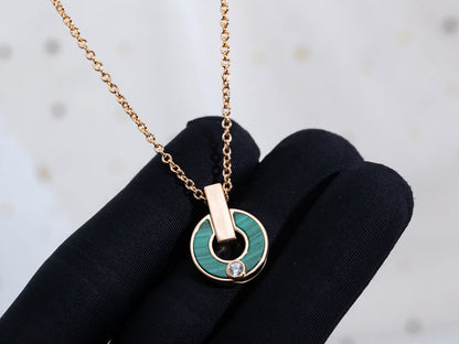 [⭐Glow]GARI NECKLACE PINK GOLD MALACHITE