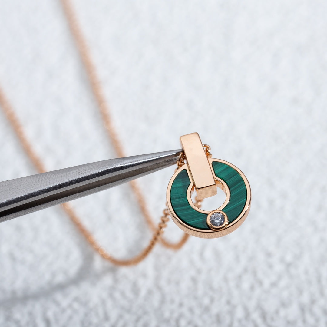 [⭐Glow]GARI NECKLACE PINK GOLD MALACHITE