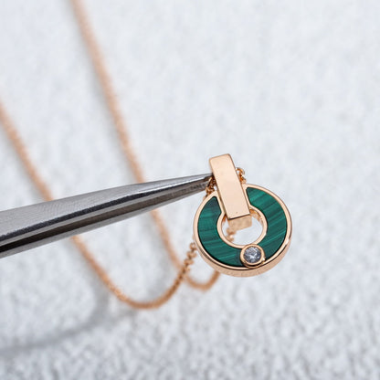 [⭐Glow]GARI NECKLACE PINK GOLD MALACHITE