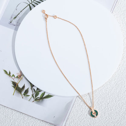 [⭐Glow]GARI NECKLACE PINK GOLD MALACHITE