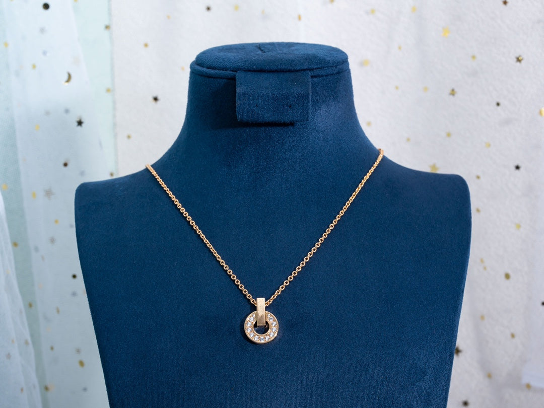 [⭐Glow]GARI NECKLACE PINK GOLD DIAMOND