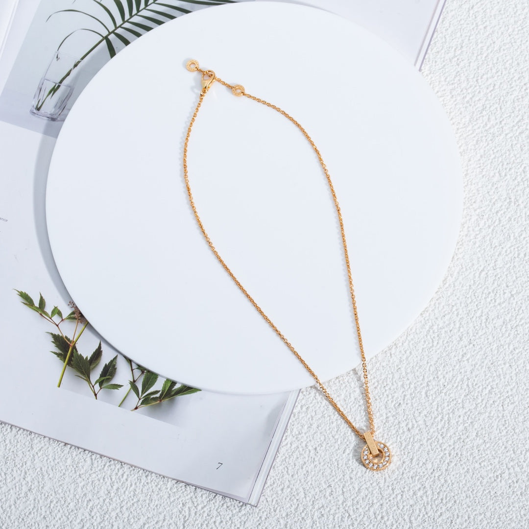 [⭐Glow]GARI NECKLACE PINK GOLD DIAMOND