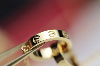 [⭐Glow]LOVE NECKLACE DOUBLE RING GOLD