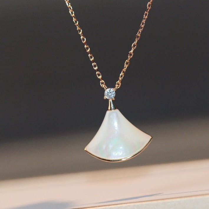 [⭐Glow]DREAM NECKLACE WHITE MOP PINK GOLD 1 DIAMOND