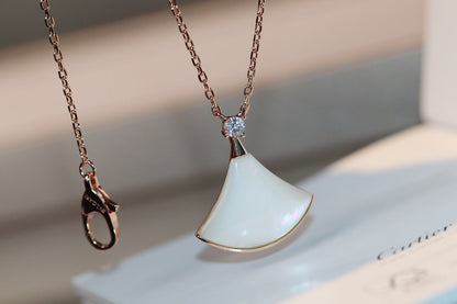 [⭐Glow]DREAM NECKLACE WHITE MOP PINK GOLD 1 DIAMOND