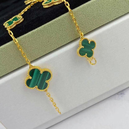 [⭐Glow]MAGIC CLOVER MALACHITE GOLD BRACELET 5 MOTIFS