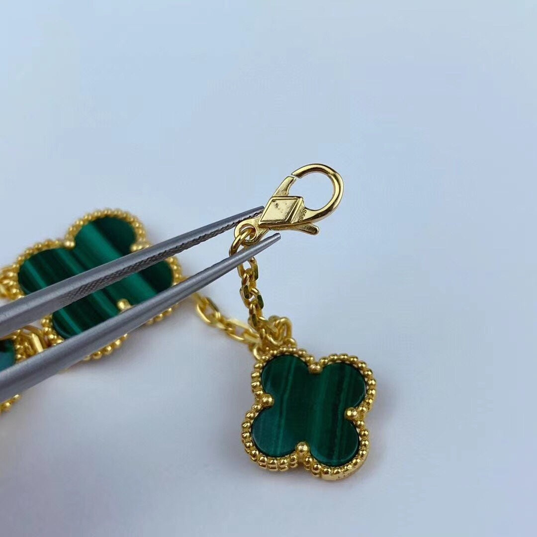 [⭐Glow]MAGIC CLOVER MALACHITE GOLD BRACELET 5 MOTIFS