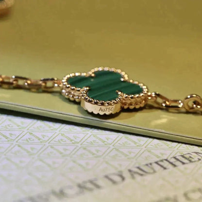 [⭐Glow] CLOVER 5 MOTIF MALACHITE BRACELET COLLECTION