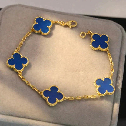 [⭐Glow] CLOVER 5 MOTIF BLUE AGATE BRACELET COLLECTION