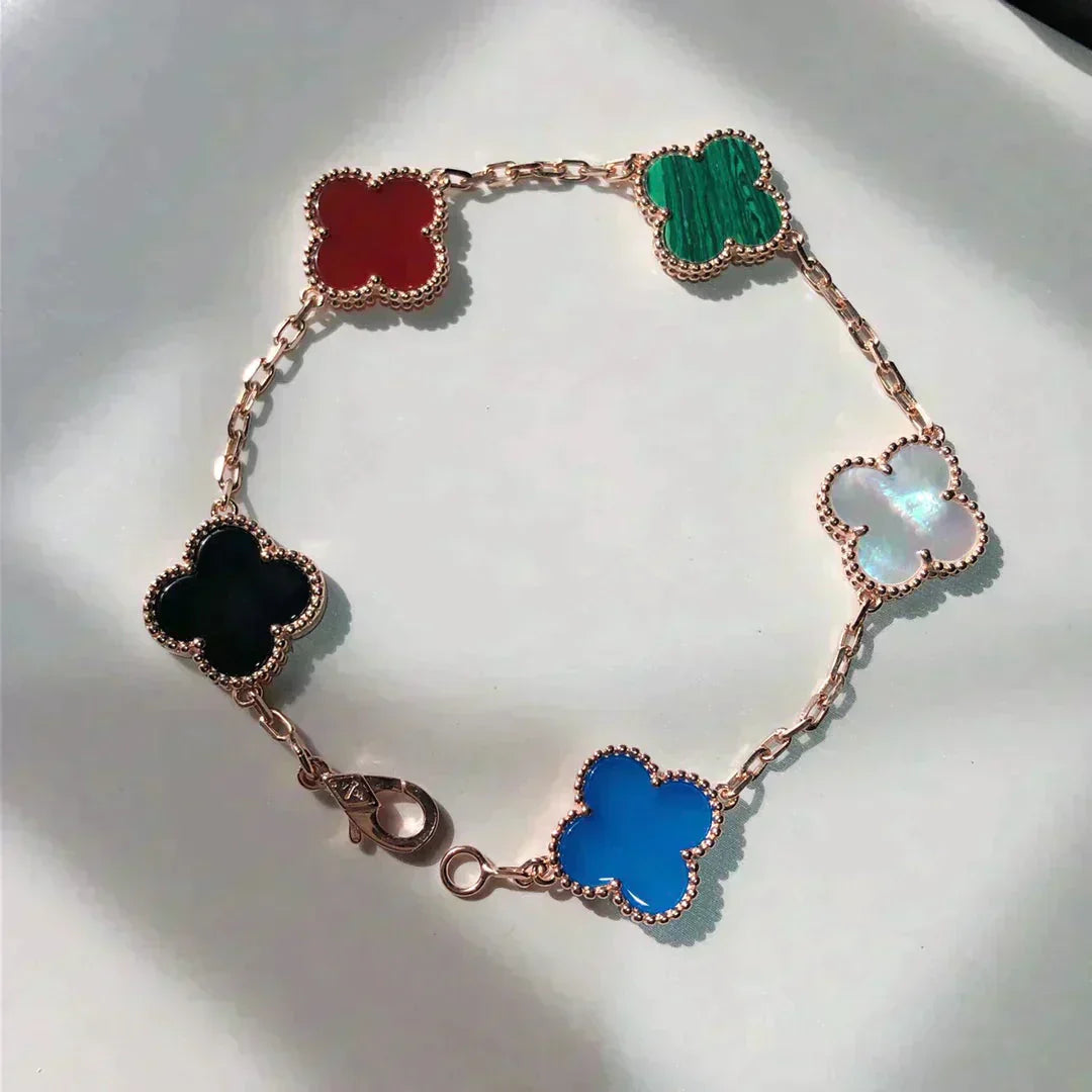 [⭐Glow]CLOVER 5 MOTIFS MULTICOLOR BRACELET