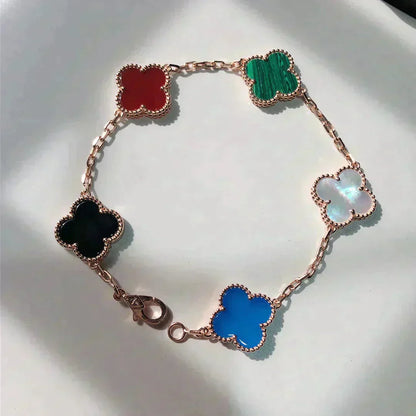 [⭐Glow]CLOVER 5 MOTIFS MULTICOLOR BRACELET