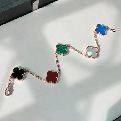 [⭐Glow]CLOVER 5 MOTIFS MULTICOLOR BRACELET