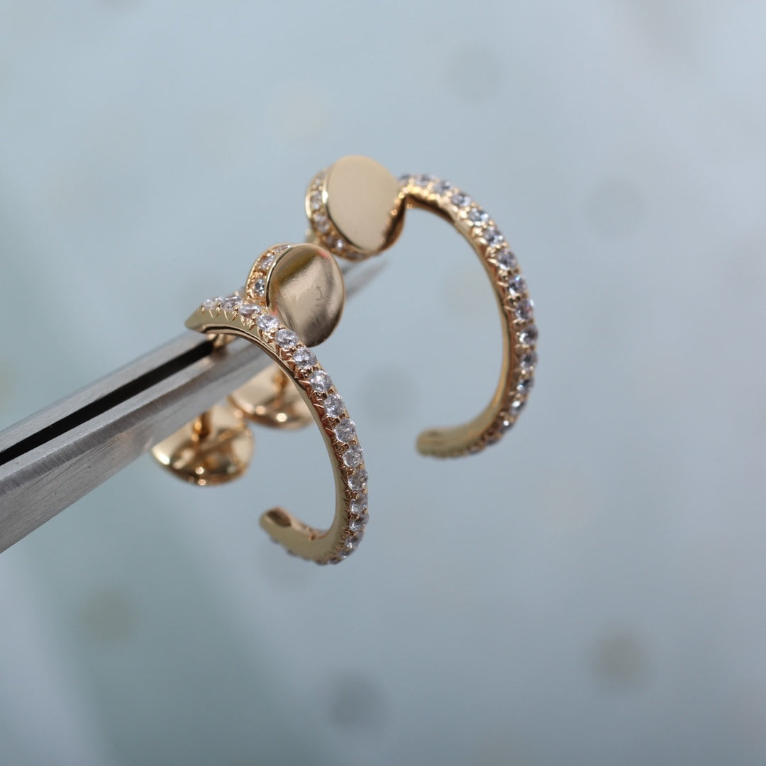 [⭐Glow]JUSTE EARRINGS 12.75MM PINK GOLD DIAMOND