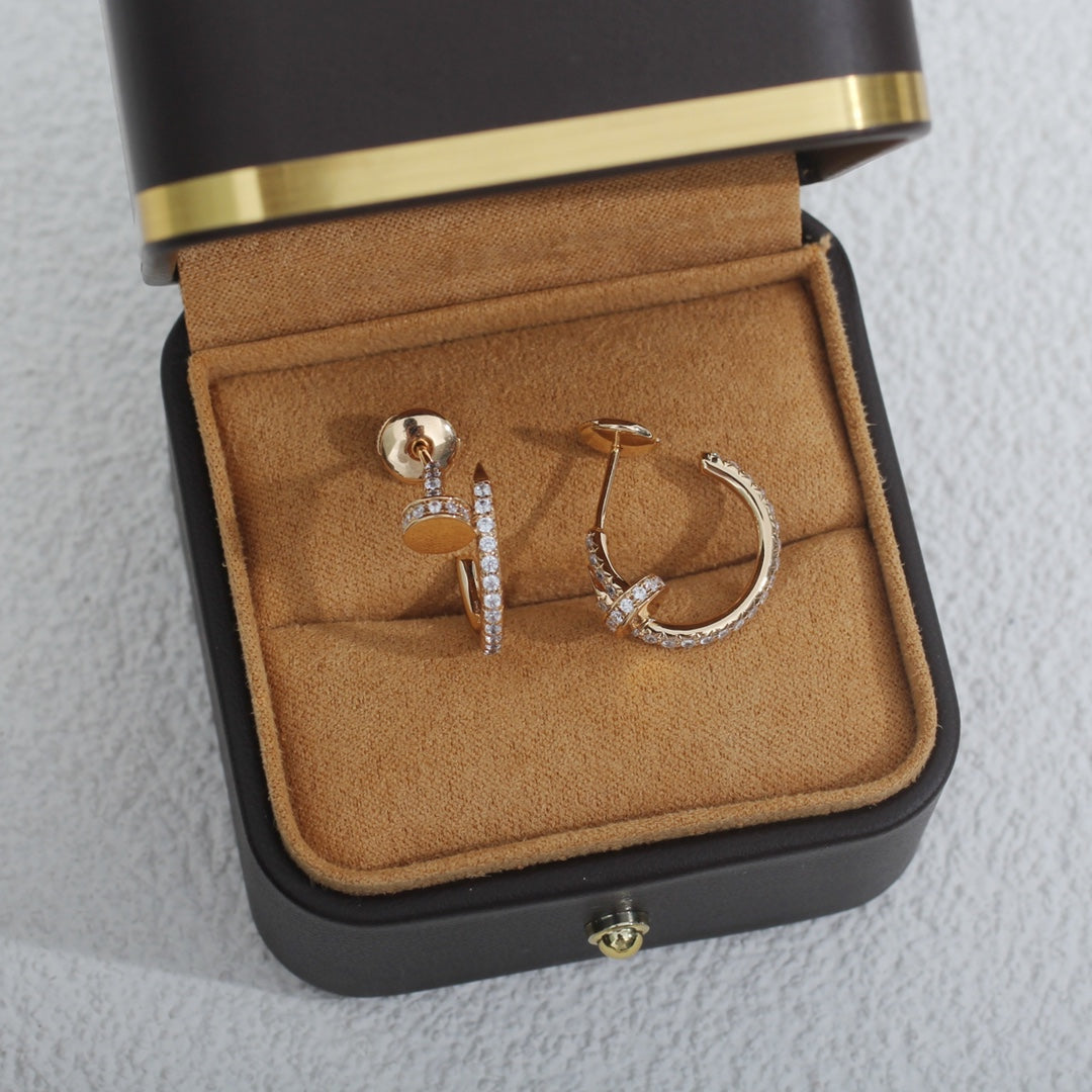 [⭐Glow]JUSTE EARRINGS 12.75MM PINK GOLD DIAMOND