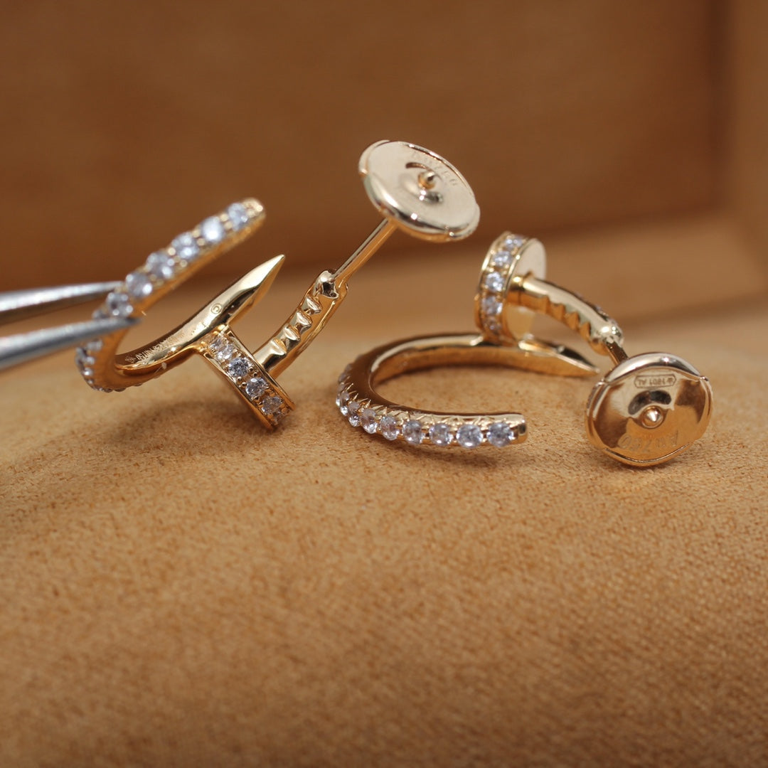 [⭐Glow]JUSTE EARRINGS 12.75MM PINK GOLD DIAMOND